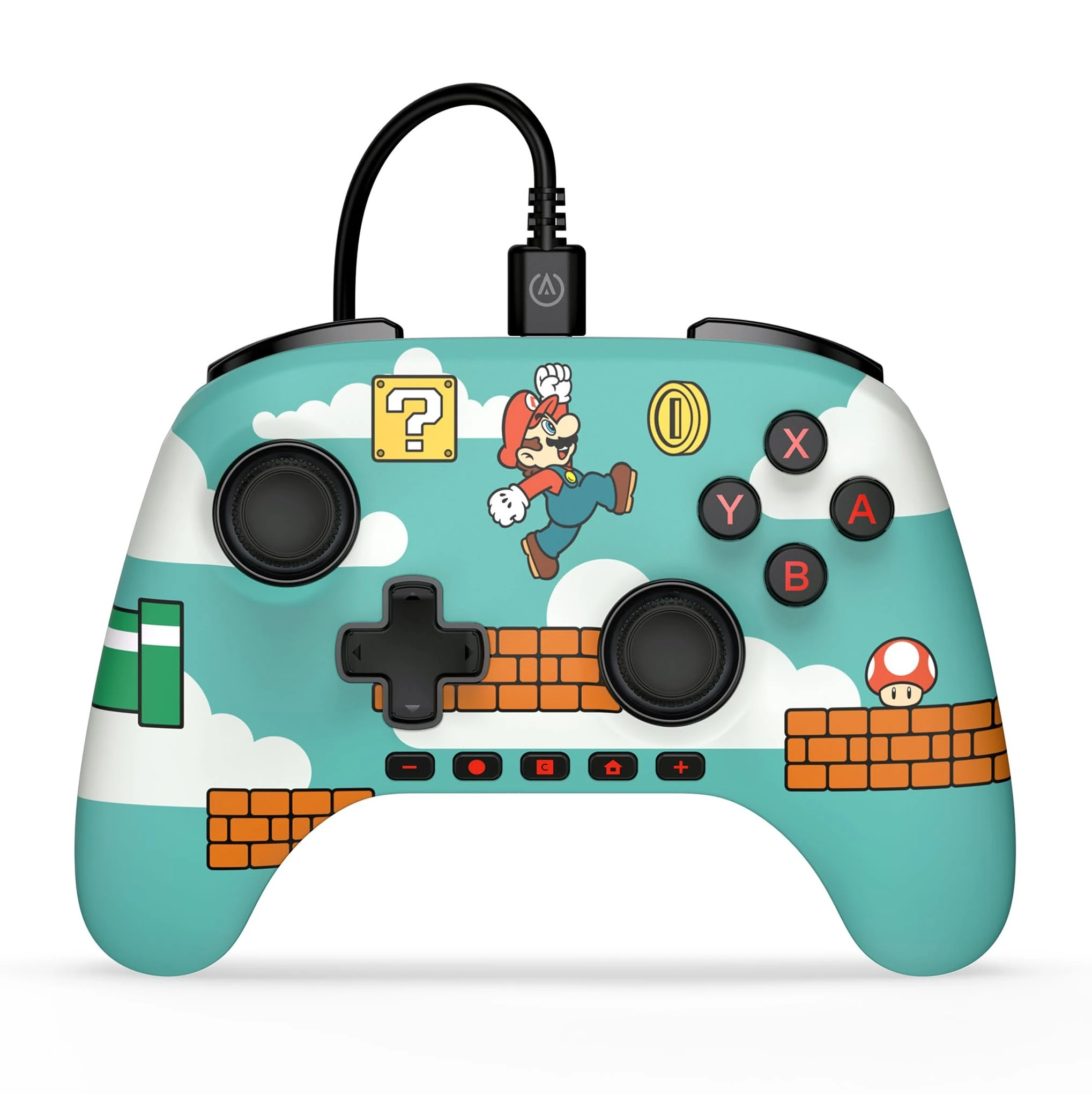 PowerA Advantage Wired Controller for Nintendo Switch 2 - Mario Time, Officially Licensed, Hall Effects, Mappable Buttons, Pro Controller, C Button, On-board Audio Controls