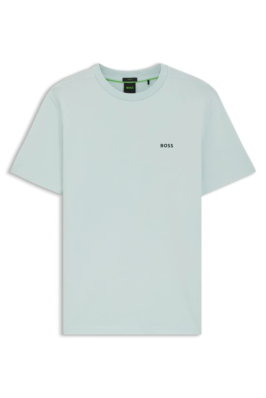 BOSS Mens Logo T-Shirt Design Short Sleeve Cotton Turquoise 447 M