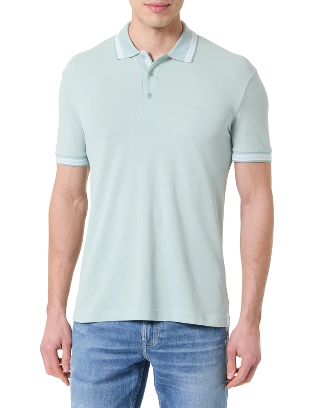 BOSS Men's Polo Shirt, Turquoise/Aqua 448, S