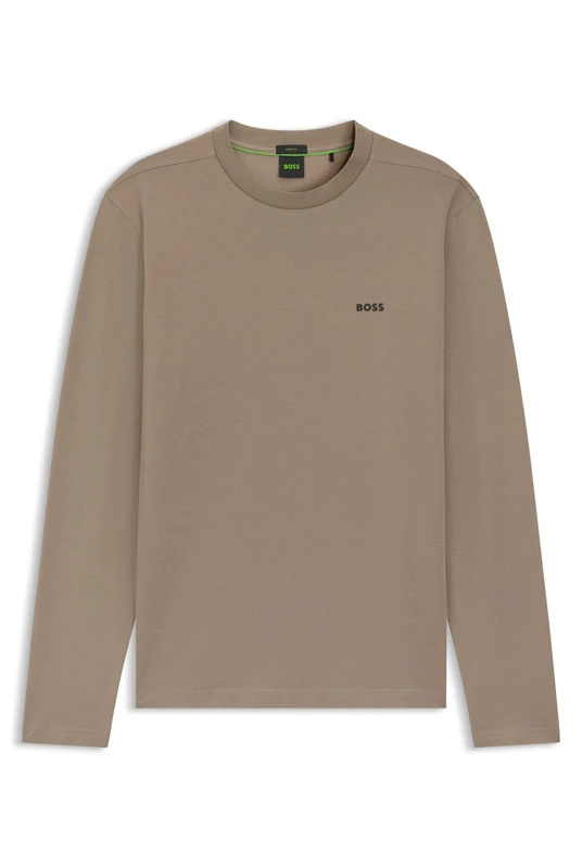 BOSS T-Shirt Aus Stretch-Baumwolle Mit Kontrast-Logo