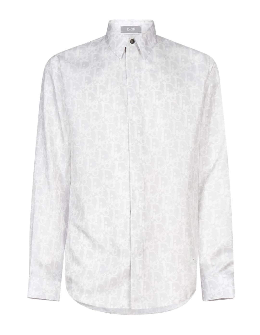 Dior Pre-Loved Men's Silver Homme Oblique Silk Shirt - Unisex