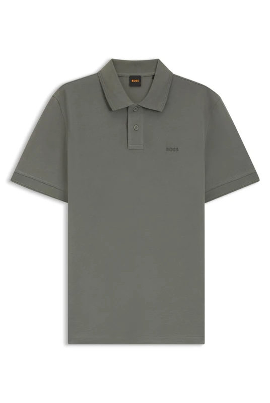 BOSS Mens Prime Cotton-piqué Polo Shirt with Logo Print