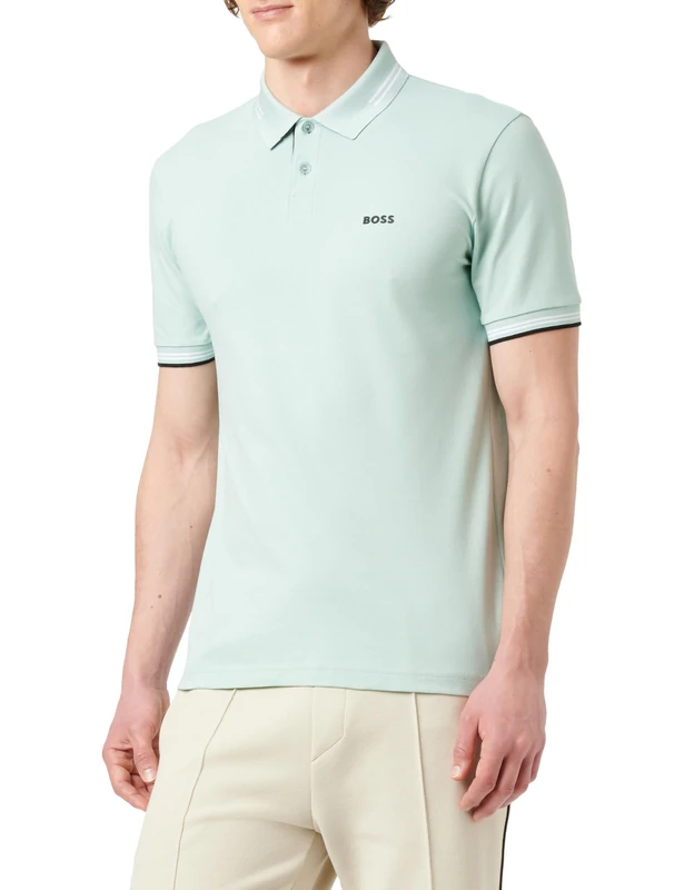 BOSS Men's Polo Shirt, Turquoise/Aqua 448, L