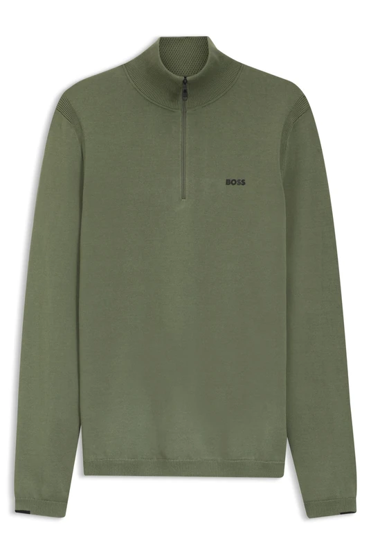 BOSS Men's Knitted Sweater, Dark Beige 257, M