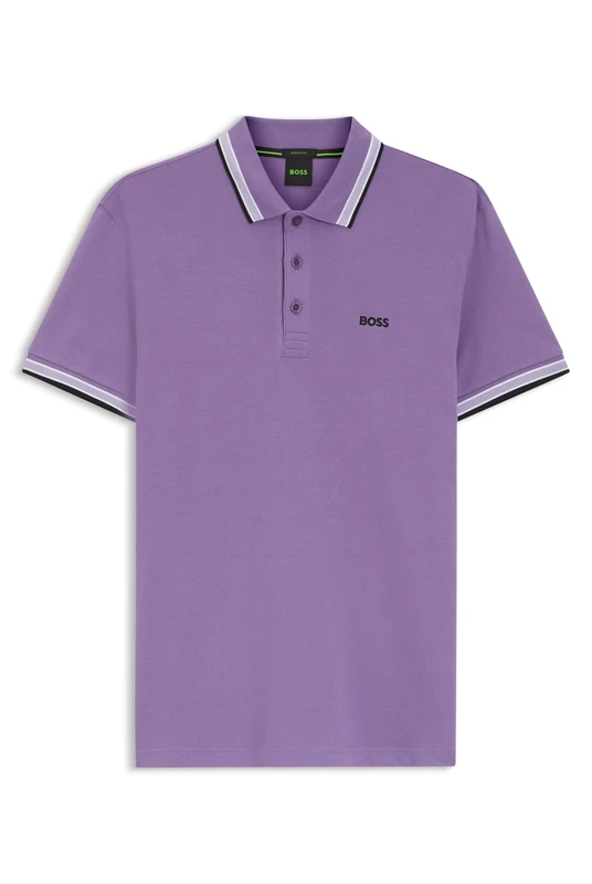 BOSS Men's Polo Shirt, Bright Purple 521, L