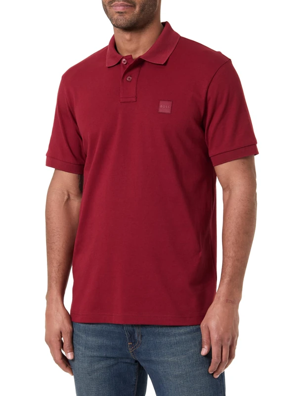 BOSS Men's Polo Shirt, Dark Red 605, M