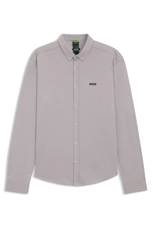 BOSS Men's Shirt, Open Grey 063, L