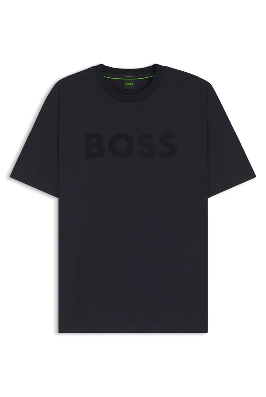 BOSS Mens TS Iconic Logo Relaxed-fit T-Shirt in Stretch Cotton with Tonal Logo