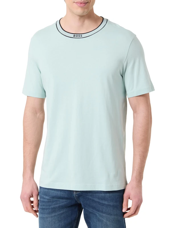 BOSS Men's T-Shirt, Turquoise/Aqua 447, L