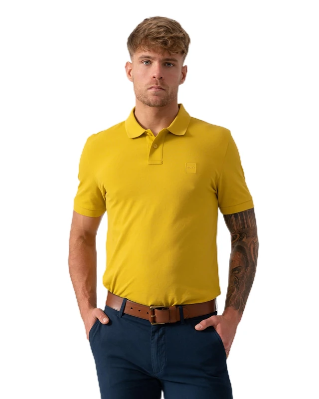 BOSS Men's Polo Shirt, Medium Yellow 721, 3XL