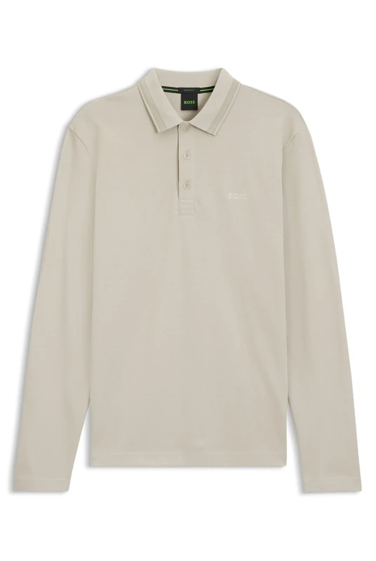 BOSS Long-Sleeved Cotton Piqué Polo Shirt