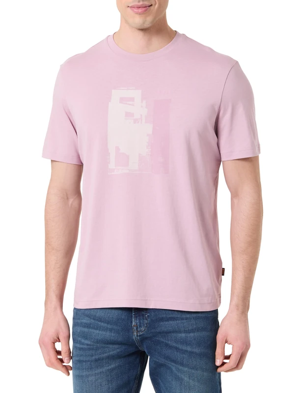 BOSS Men's T-Shirt, Light/Pastel Purple 539, XL