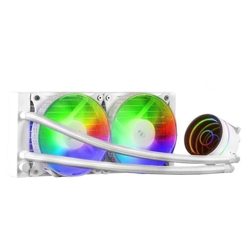 VoltShine MLONE240W cooling with White RGB Fan, 240mm, high performance and quiet, ideal for maintaining optimal temperatures on PC. - Image 1