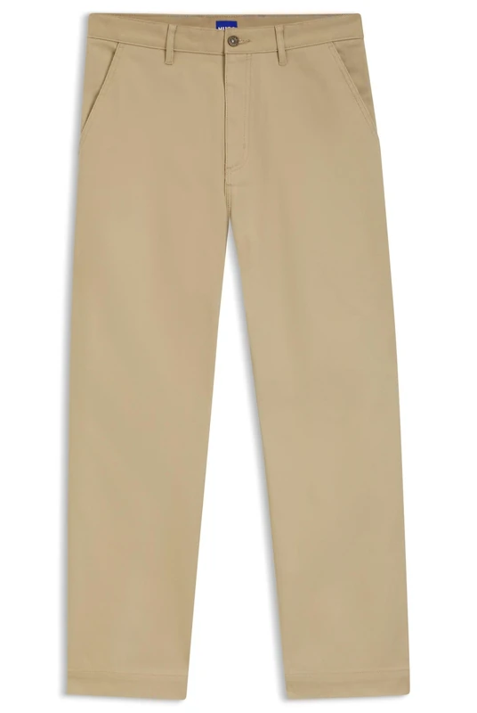 HUGO Baggy-fit Trousers in Stretch-Cotton Canvas