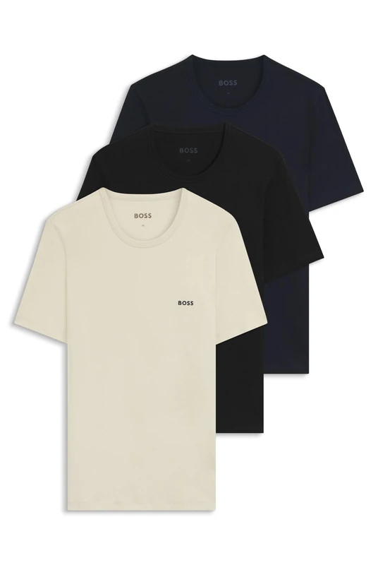 BOSS Mens TShirtRN 3P Classic Three-Pack Cotton T-Shirts