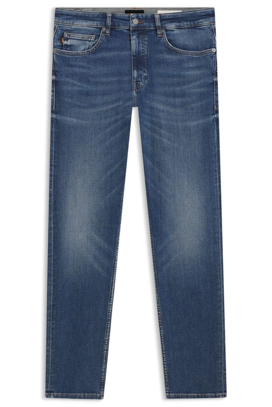 BOSS Mens Delaware BO Delaware Slim-fit Jeans in Blue Super-Stretch Denim