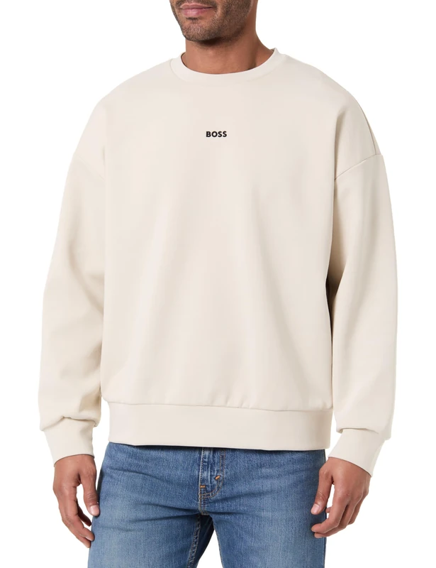 BOSS Men's Sweatshirt, Light Beige 272, XS