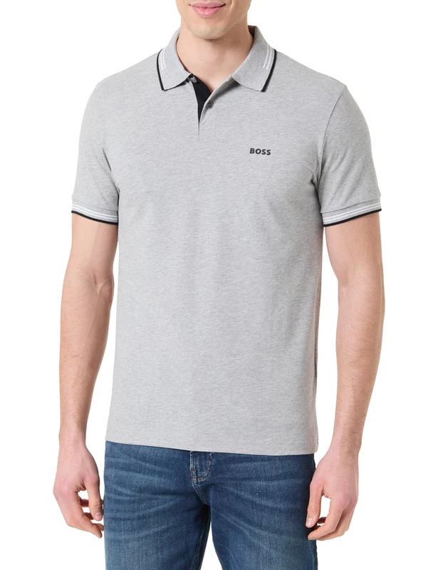 BOSS Men's Paul 10255848 01 Polo, Silver 042, L