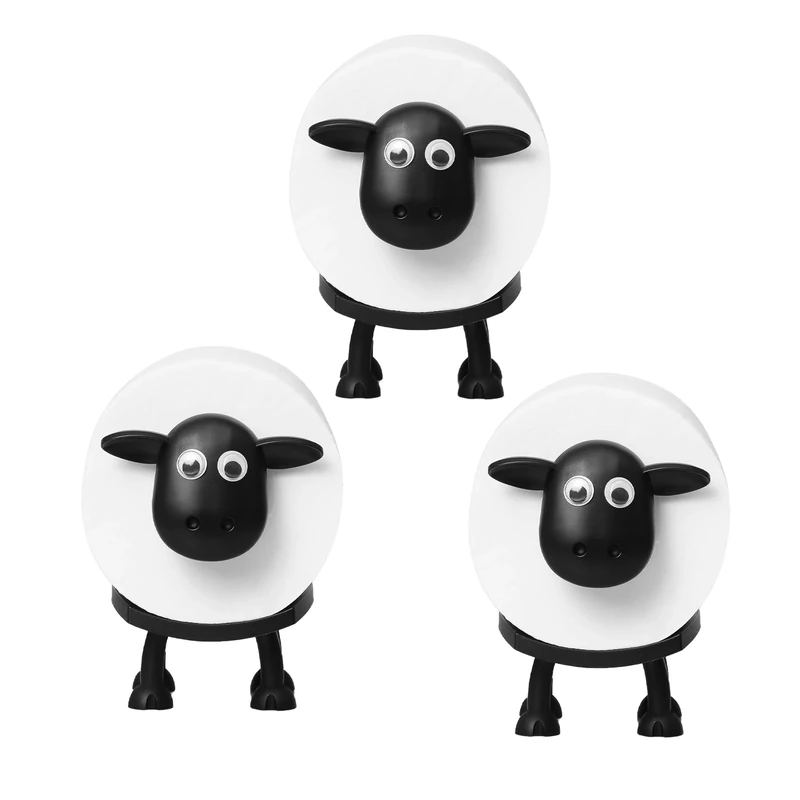 Frovale Animal Toilet Roll Holder - 3 Pack Sheep Cat Cow, Easy Install