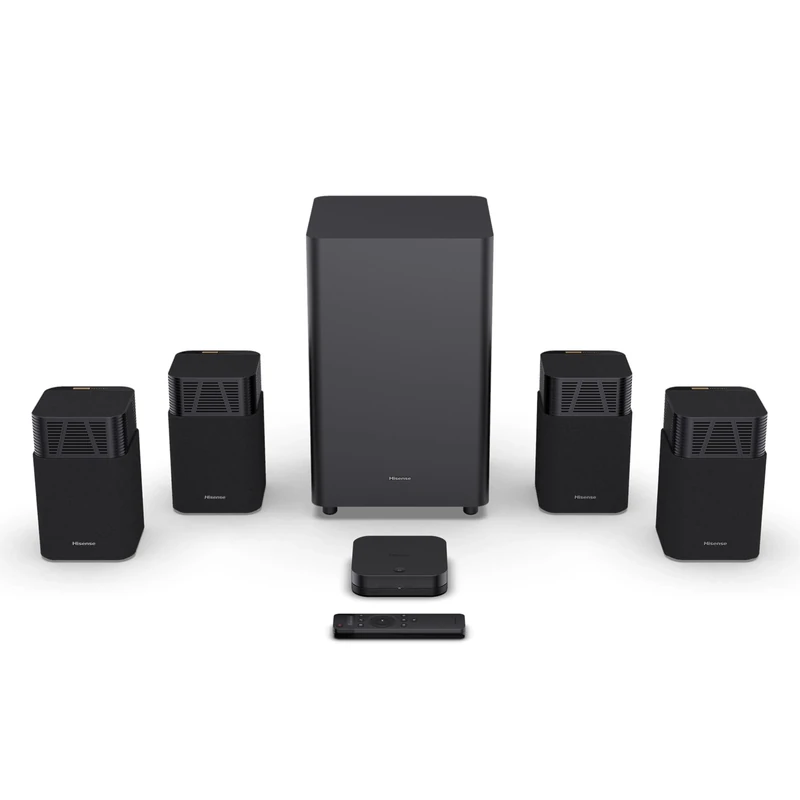 Hisense HT SATURN, 4.1.2 CH home theatre sound system, wireless satellite speakers, Tuned by Devialet, 720 W max audio power, Hi-Concerto, Dolby Atmos, DTS:X, Room fitting tuning, EzPlay 3.0