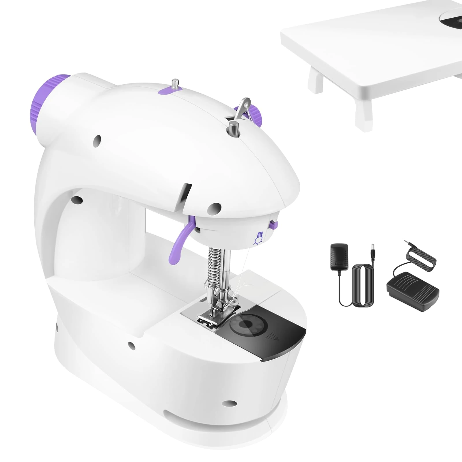 Heavy Duty Sewing Machine for Adults - Overlocker & Stitching Machine with 4PCS Lock Cores & Threader, Wide Table & Accessories - Perfect for Home Dressmaking