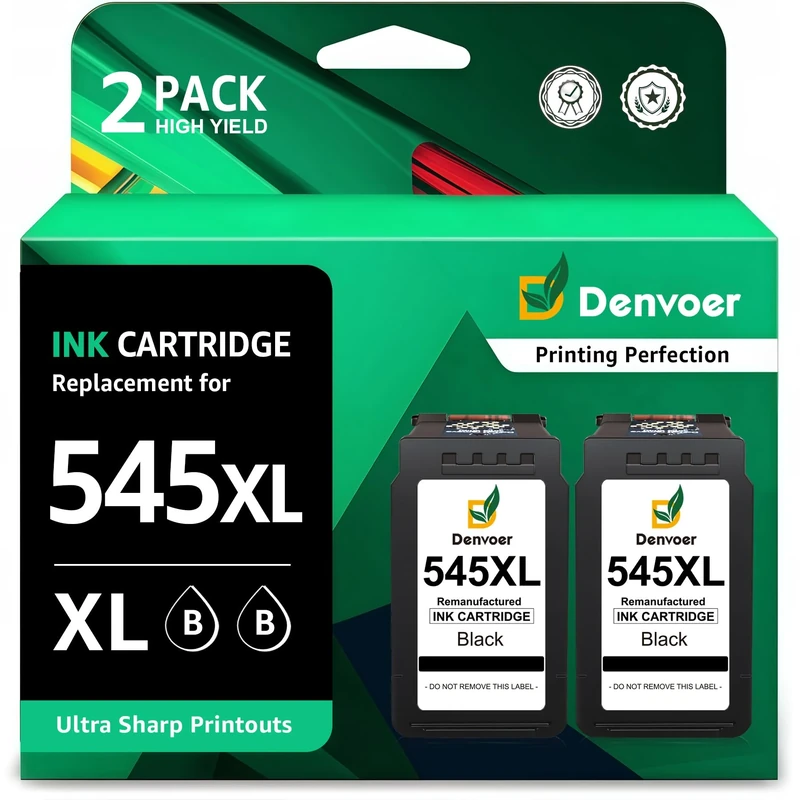 Denvoer 545 XL Ink Cartridge Black Replacement for Canon 545 PG 545XL PG545XL for Pixma TS3350 TS3150 TS3355 TS3450 TS3451 TS3452 MG3050 MG2550 MG2950 TR4650 - Image 1