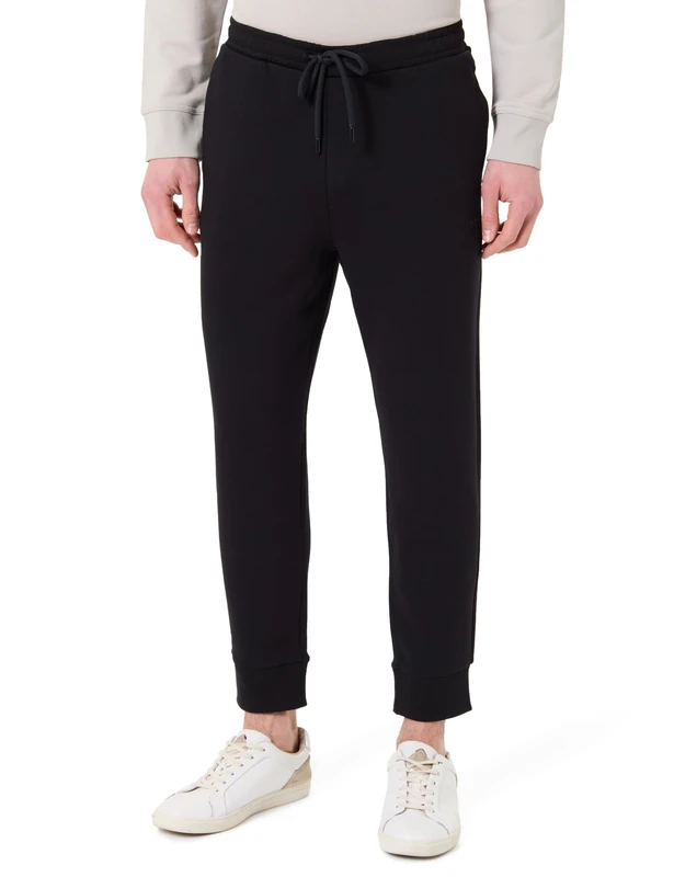 BOSS Men's Hadiko Stretch Cotton Logo Print Jogging Bottoms, Black 001, XS