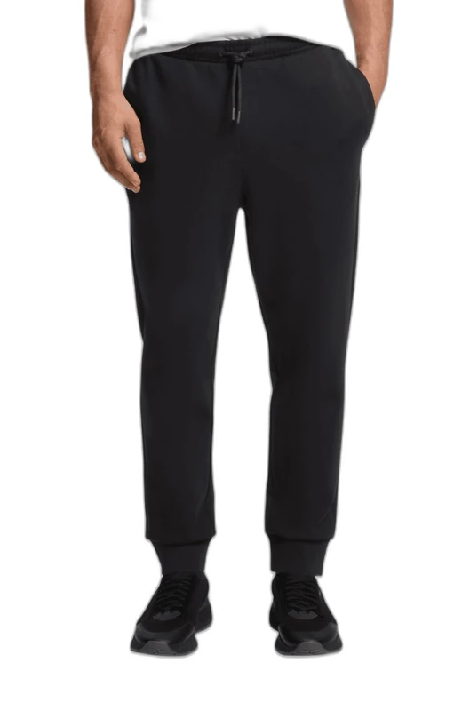 BOSS Men's Hadiko Stretch Cotton Logo Print Jogging Bottoms, Dark Blue 402, S - Image 1
