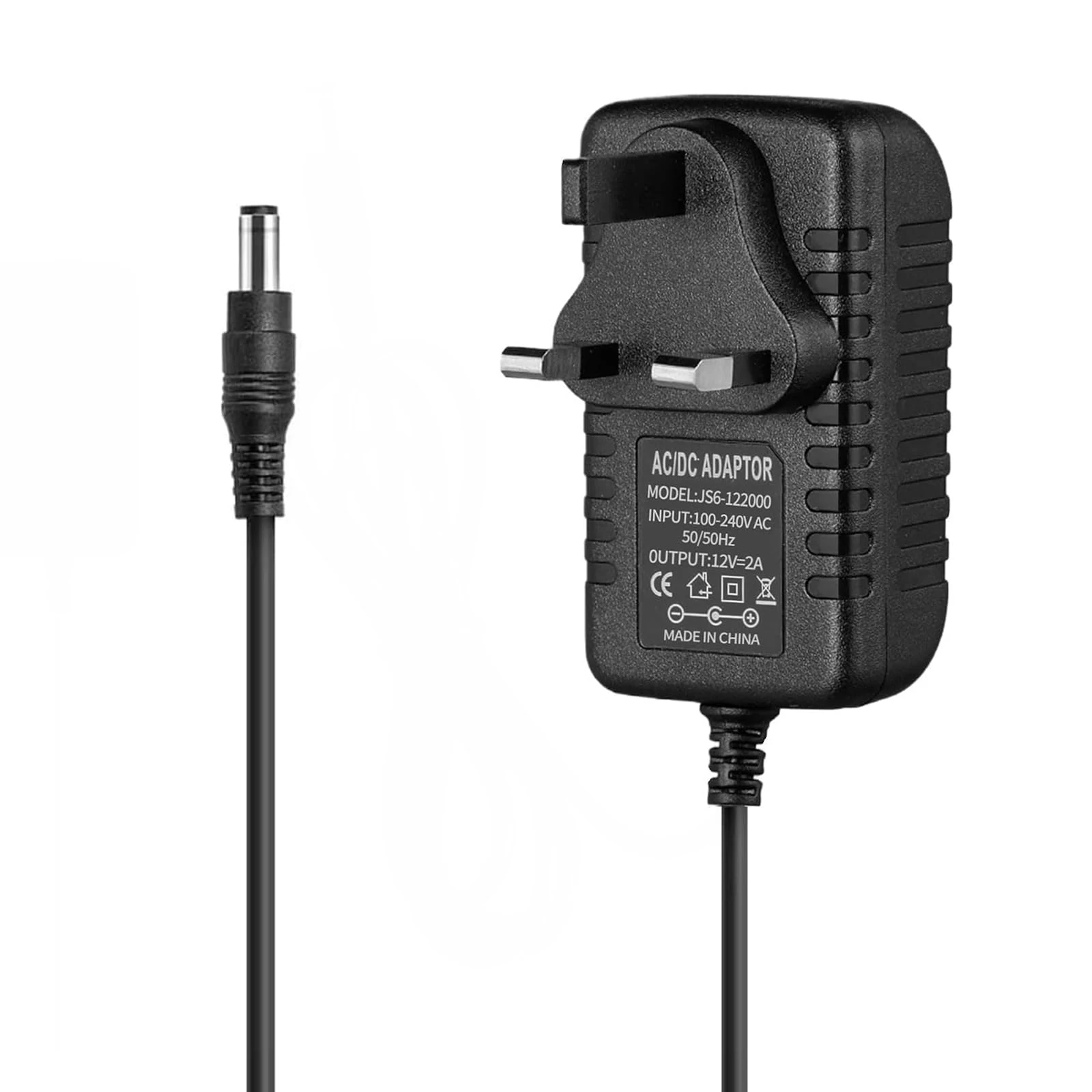 12V 2A AC/DC Power Supply Adapter - UK Plug 100-240V to DC 12V 24W Converter 50/60HZ - 5.5mm x 2.1mm Adapter for LED Strip Lights, CCTV, Routers, Monitors, Keyboards