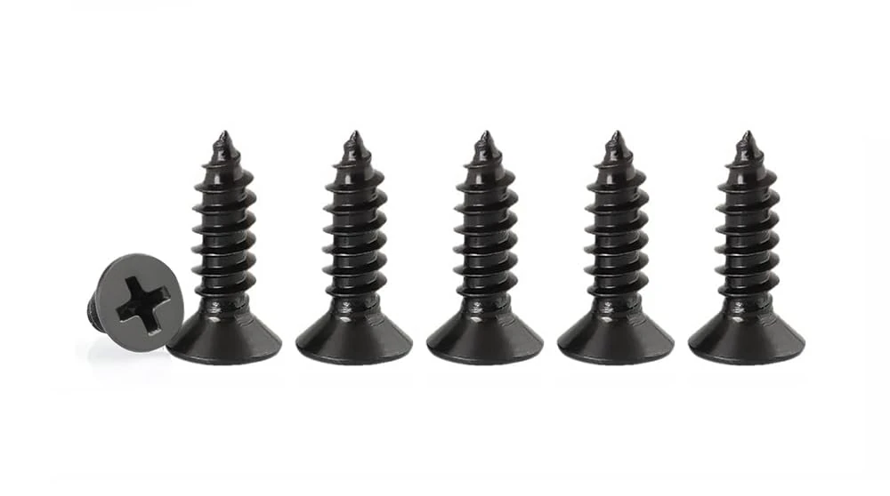 Black Self Tapping Screws for Wood,100pcs M4 x 16mm 304 Stainless Steel Flat Head 10mm screws for Furniture and Drywall (M4 x 16mm 100PCS)