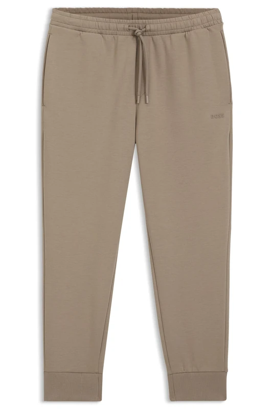 BOSS Mens Hadiko Stretch-Cotton Tracksuit Bottoms with Logo Detail