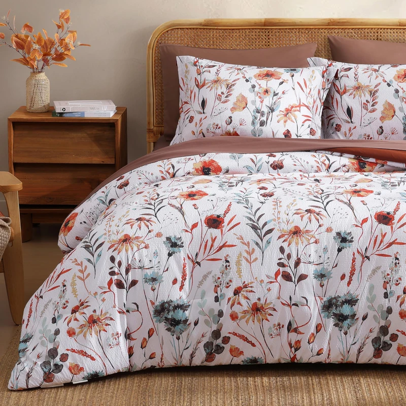 Full Size Comforter Sets - 7 Pieces Floral Bed in a Bag Full Bedding Set