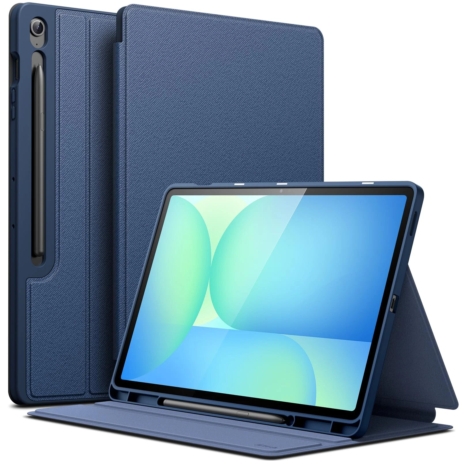 JETech Case for Samsung Galaxy Tab S10 FE Plus/S10 FE+ 13.1-Inch with S Pen Holder, Slim Folio Stand Protective Tablet Cover, Multi-Angle Viewing (Navy)