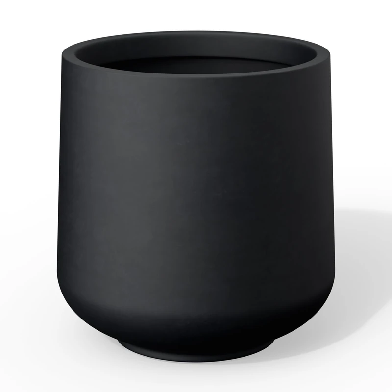 Kante Planter, Concrete, Black, 11.6" D