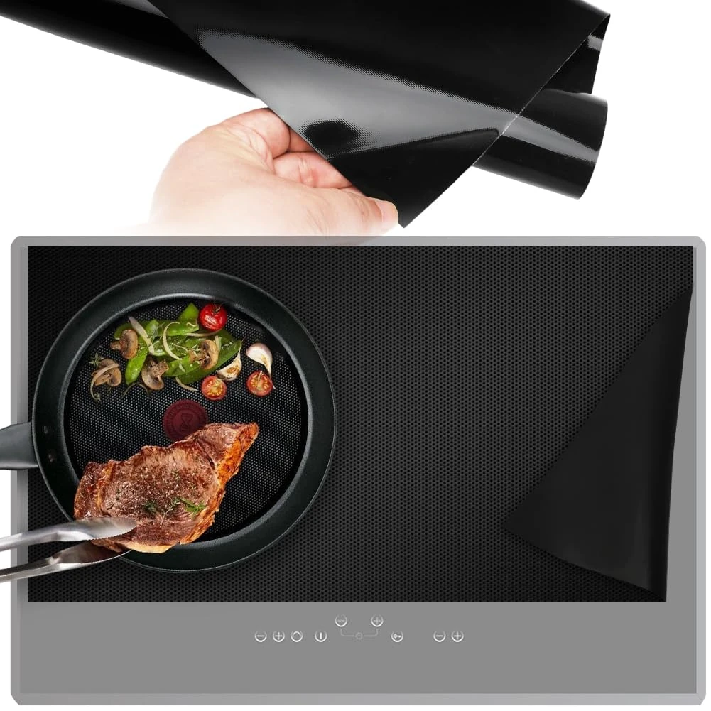 LOMUG Silicone Induction Protective Mat 78 x 52 cm Large Induction Cooker Silicone Mat Induction Hob Protective Mat Silicone Induction Mat Stove Protection Mat Induction Hob Magnetic Induction