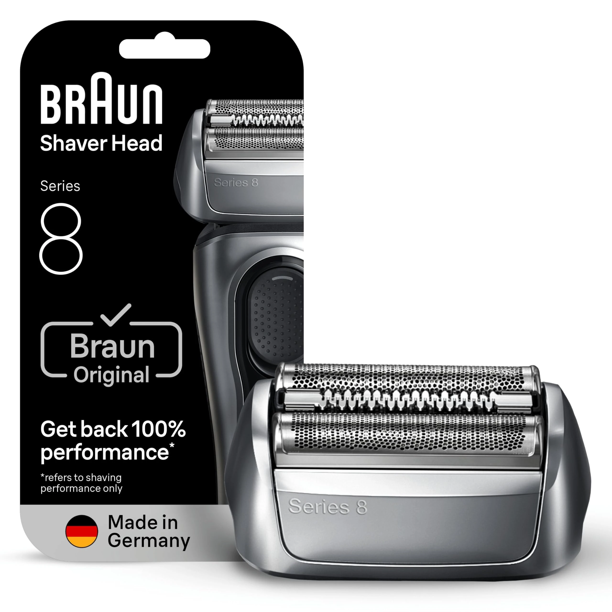 Braun Series 8 Electric Shaver ORIGINAL Replacement Head, Get Back 100 percent Shaving Performance, Compatible With Series 8 Shavers, Made in Germany, 83M