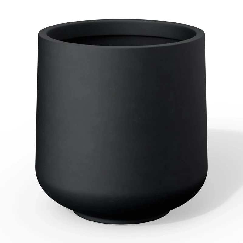 Kante Planter, Concrete, Black, 15.3" D