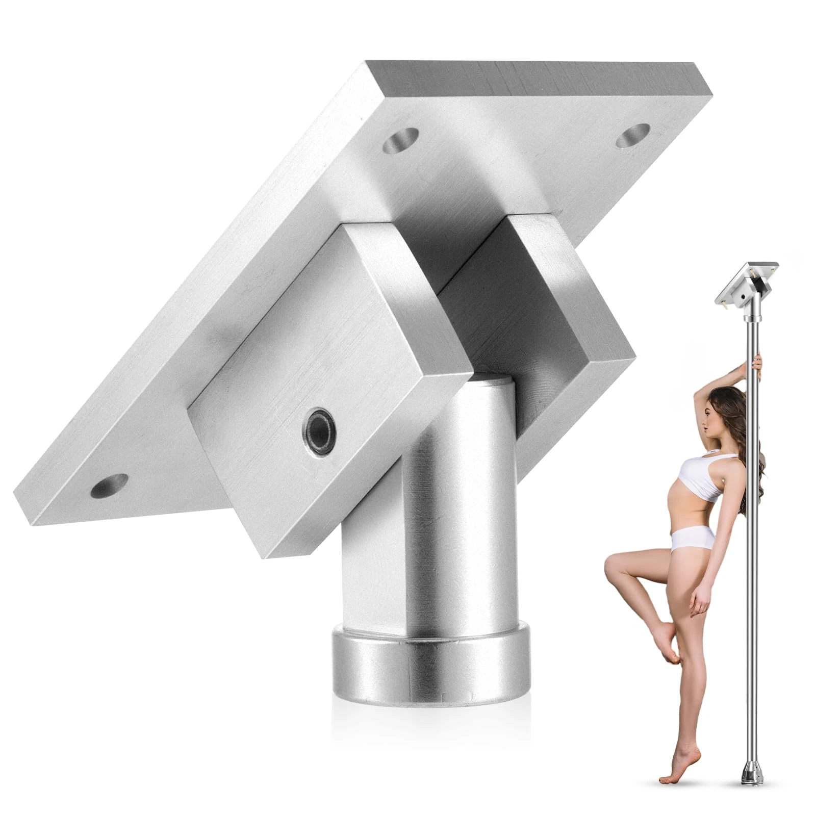 Otoolling Pole Dance Fixed Plate for Slanted Ceilings – Heavy-Duty Aluminum & Steel Mounting Bracket for Stripper Pole Home, Perforated Top Plate, Secure & Stable Installation for Tilted Surfaces