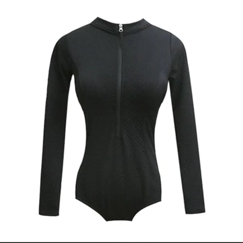 Generic Women's Quick-Dry Sleeve One-Piece Swimsuit - Sun Proof