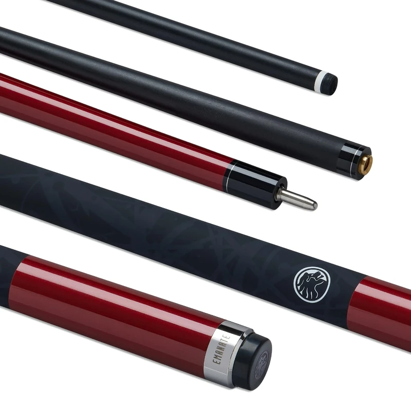 POWERGLIDE One 2-Piece Pool Cue Stick | Emanate | Carbon Fibre & Fibreglass | Ultra Smooth Gloss Matte Grip | Full Size 58" | 13 mm Tip