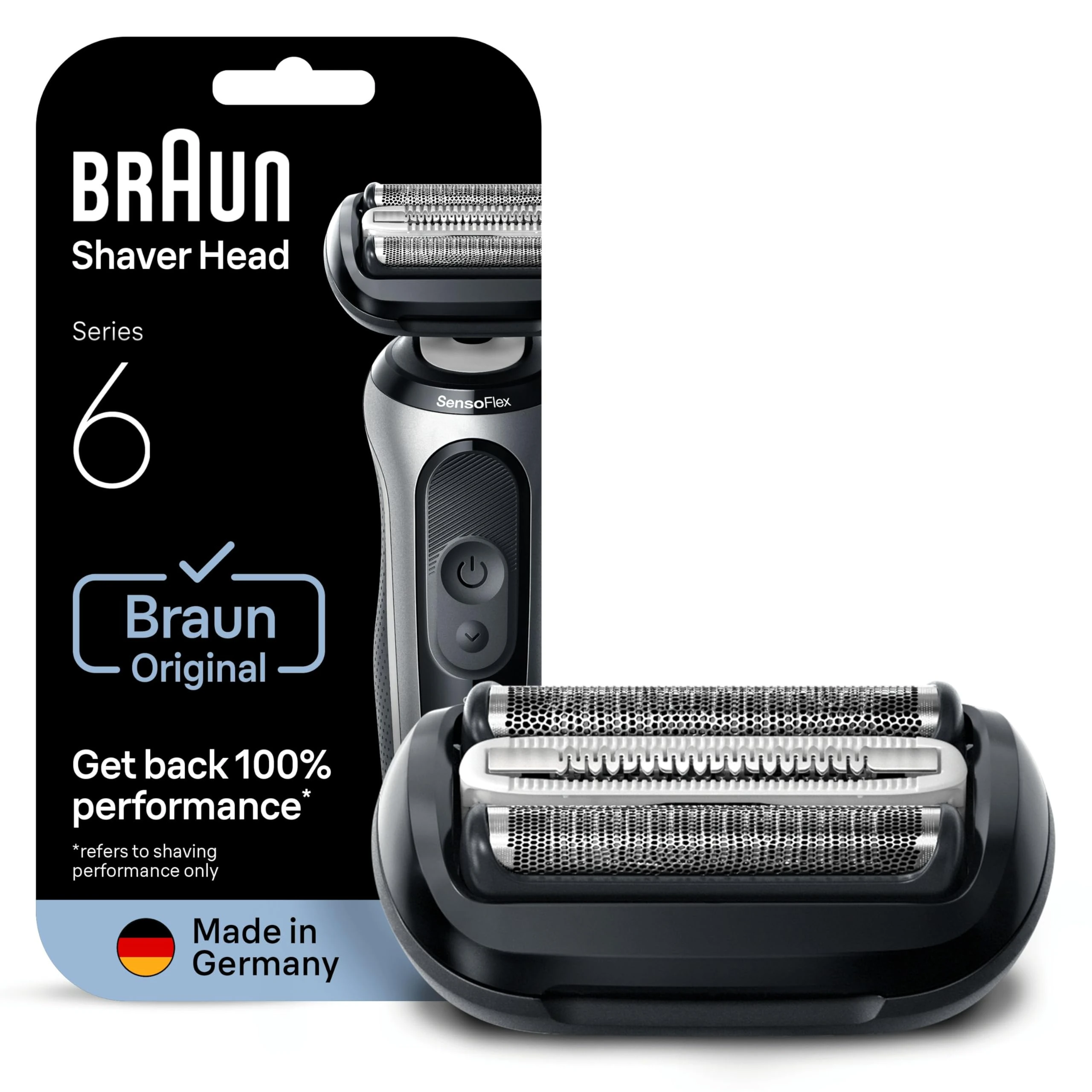 Braun Series 6 Electric Shaver ORIGINAL Replacement Head, Get Back 100% Shaving Performance, Compatible With 60, 61, 62 Generations Shavers, Made in Germany, 64B