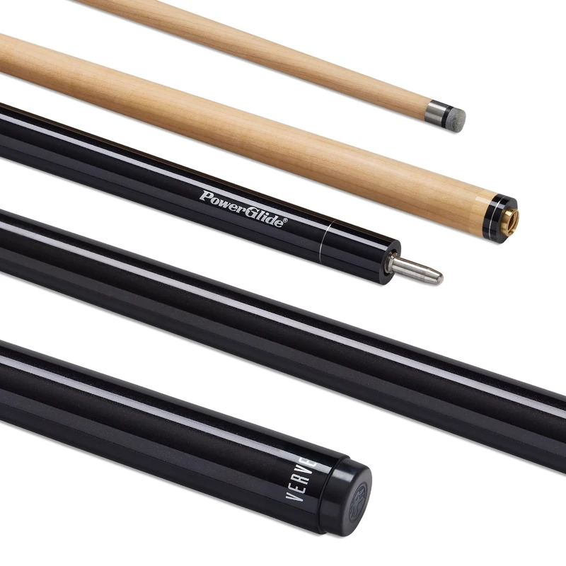 POWERGLIDE One 2-Piece Pool Cue Stick | Verve | Carbon Fibre & Fibreglass | Ultra Smooth Gloss Butt | Full Size 57" | 10 mm Tip