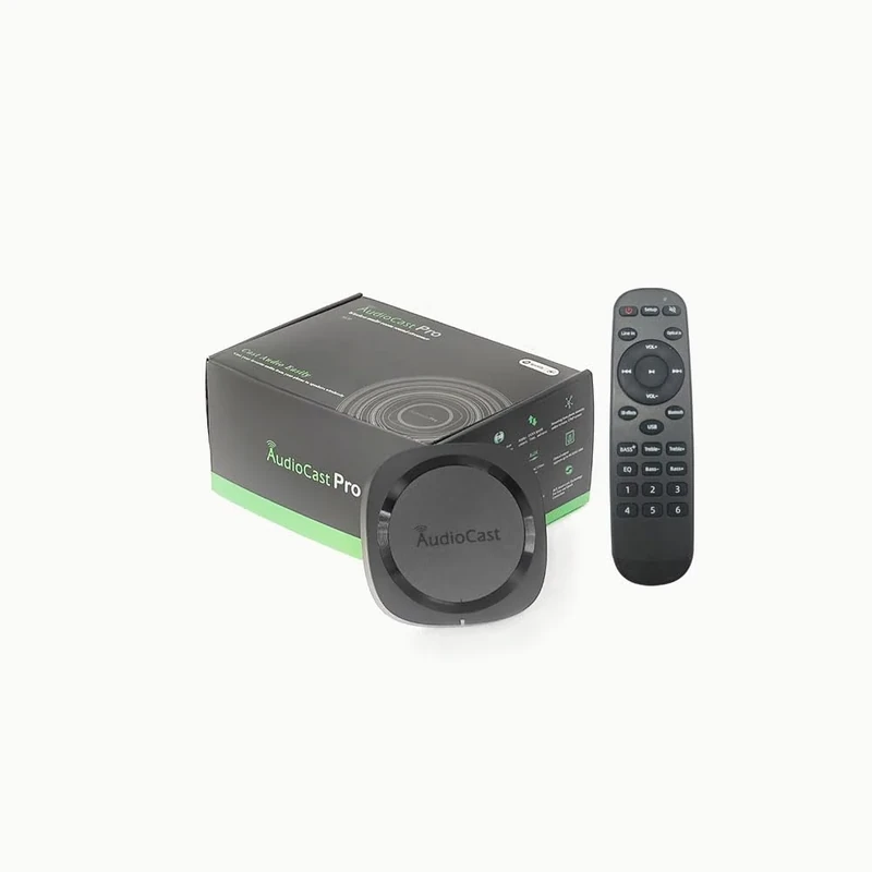 ZUMKUNM AudioCast Pro M20 Wireless Multi-room Sound Streamer Converts Wired Speakers into Wireless System Airplay WiFi Ethernet Bluetooth and Remote Control Compatibility