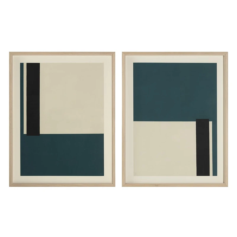 Set of 2 Livezos Enmarcados 70X5X90/70X5X90 Madera/Crystal - Image 1