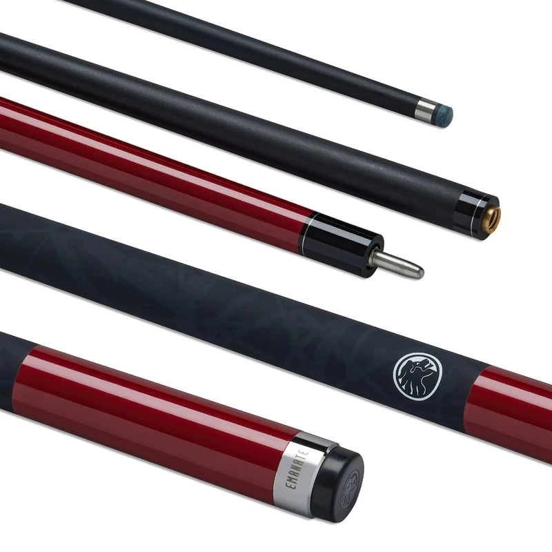 POWERGLIDE One 2-Piece Pool Cue Stick | Emanate | Carbon Fibre & Fibreglass | Ultra Smooth Gloss Matte Grip | Full Size 57" | 10 mm Tip