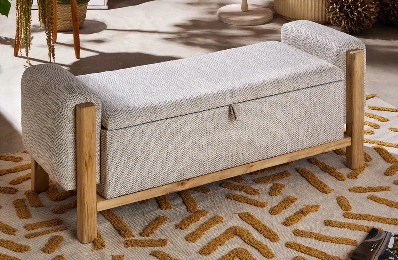 AlexandreHouse Nature Bench with Almacenaje Y Apoyabrazos 114 cm. 114 x 42 x 42 cm