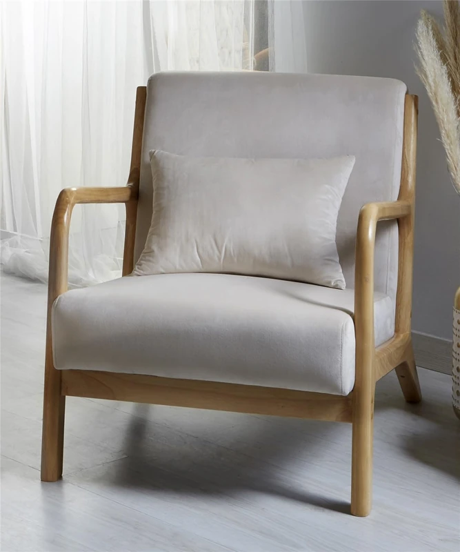 AlexandreHouse Sillon Risto Beige with Cojin 66 x 84 x 74 cm