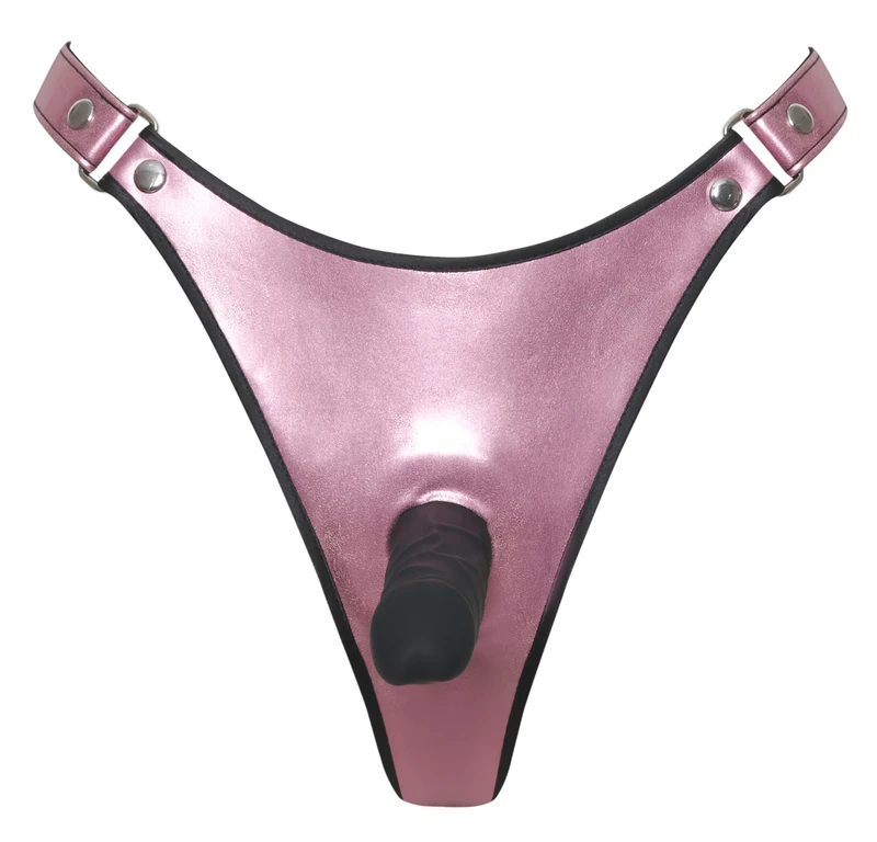 Bad Kitty Dildo Thong Metallic Rose S/M