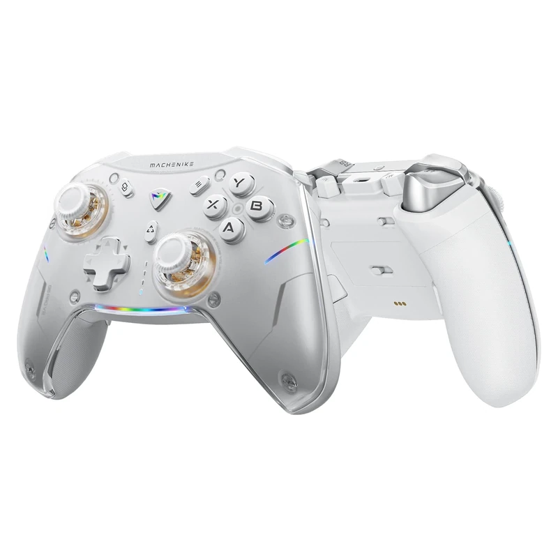 Machenike G1Pro Wireless Gaming Controller with TMR Joystick＆Triggers, Bluetooth Gamepad PC Controller for Windows, Android, iOS, Switch,6 Gyroscope (White V2)