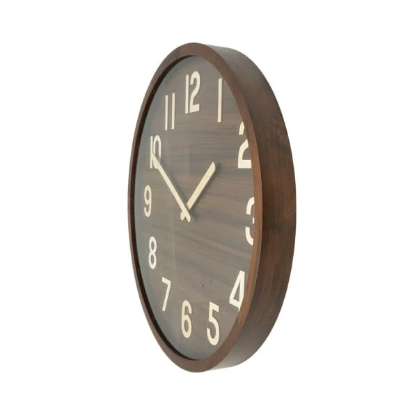 Zarivy Dark Wood Wall Clock 60x60x5 cm with Continuous Movement, Estandar - Image 1
